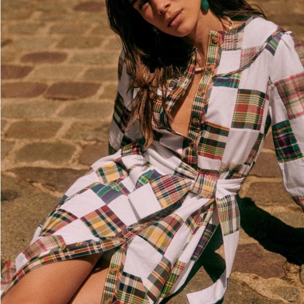 Sezane 34 Multicolor Patchwork Loisa Dress